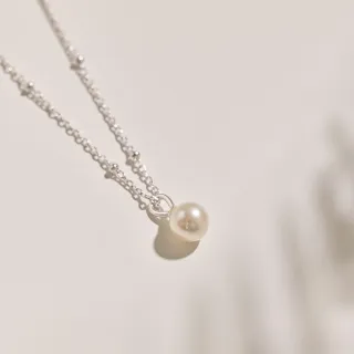 【vacanza】迷你珍珠垂掛 925純銀飾品 純銀項鍊(抗過敏 交換禮物 聖誕禮物)