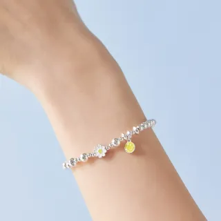 【vacanza】笑臉雛菊 925純銀飾品 純銀手鍊(抗過敏 交換禮物 聖誕禮物)