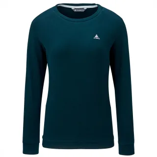 【ATUNAS 歐都納】女款經典保暖長袖圓領衫(A2TS2546W深藍/刷絨柔軟/素面長T/日常休閒)