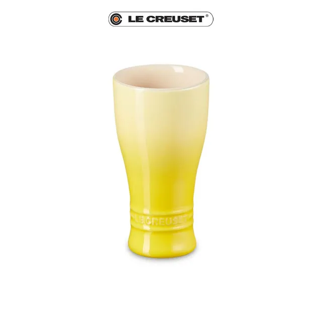 【Le Creuset】瓷器啤酒杯 250ml(閃亮黃/薄荷綠/水手藍 三色選一)