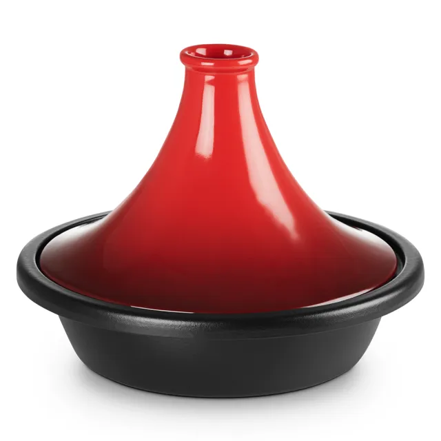 【Le Creuset】陶瓷摩洛哥鑄鐵鍋27cm(櫻桃紅/火焰橘 2色選1)