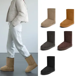 【Paperplanes】韓國空運。秋冬必備百搭加厚保暖毛絨中筒雪靴 /版型正常(7-CA031/五色/現+預)