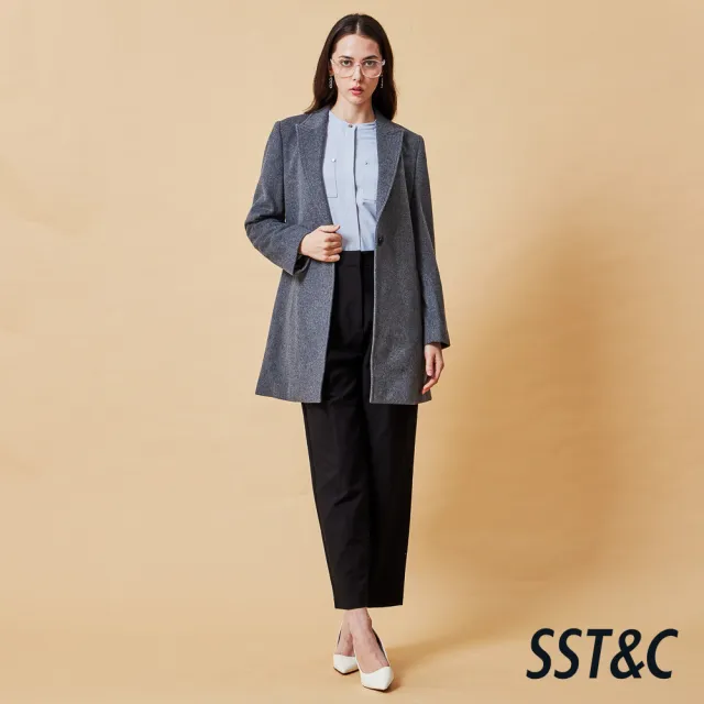 【SST&C】女裝 前打褶九分褲-黑-825212162031(指定單品快閃價)