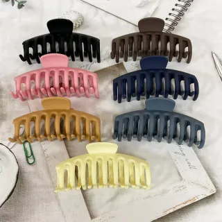 【卡樂熊】大髮量素色簡約磨砂造型爪夾/髮夾(鯊魚夾抓夾)