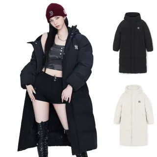 【MLB】連帽長版羽絨外套 KARINA同款 紐約洋基隊(3ADJB2356-兩款任選)