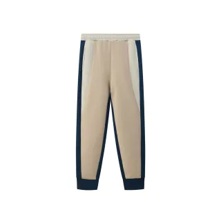 【GIORDANO 佐丹奴】童裝拼色空氣棉束口褲(80 小麥棕X新海軍藍)