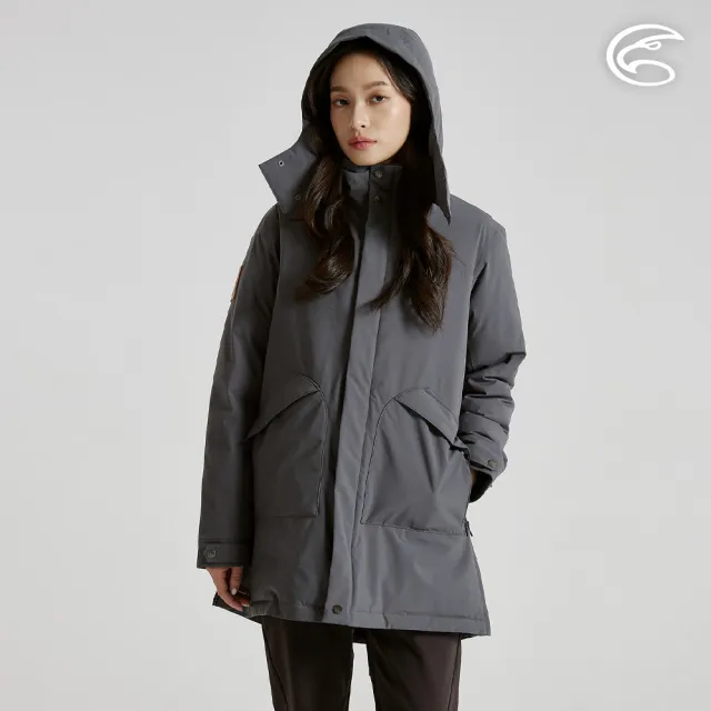 【ADISI】女SMAWARM BALL防水防風透氣極暖長版外套 AJ2521028 鋼鐵灰(防潑水 防水透氣 蚵棉球 保暖外套)