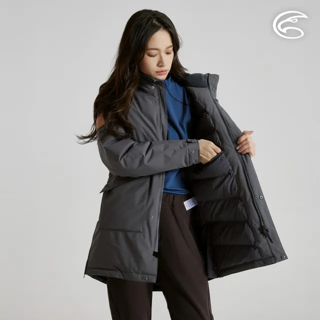 【ADISI】女SMAWARM BALL防水防風透氣極暖長版外套 AJ2521028 鋼鐵灰(防潑水 防水透氣 蚵棉球 保暖外套)