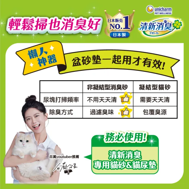 【Unicharm Pet 清新消臭】抗菌貓砂3.8L-4L-3包組(沸石砂/紙砂/針葉砂/消臭大師)