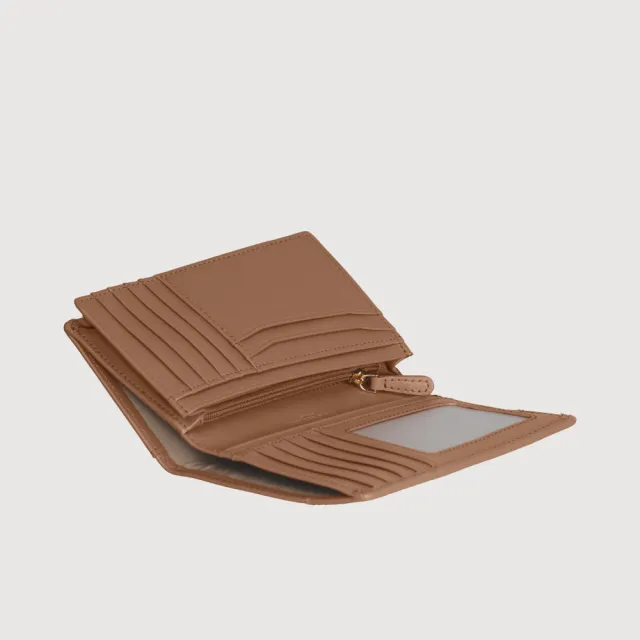 【BRAUN BUFFEL 德國小金牛】絲妲莎-S 11卡兩折中夾-黑色/麥色(BF875-501-BK/BRA) 錢包送禮推薦
