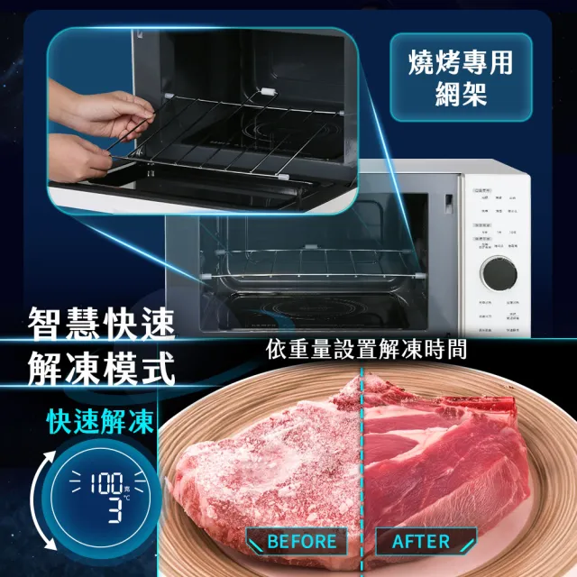 【SAMPO 聲寶】天廚25L微電腦變頻燒烤微波爐(RE-N253PDG)