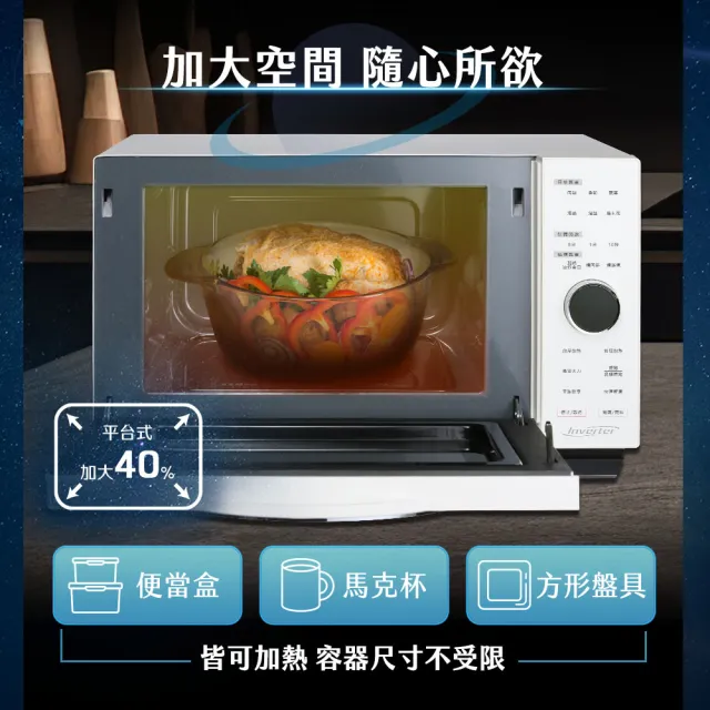 【SAMPO 聲寶】天廚25L微電腦變頻燒烤微波爐(RE-N253PDG)