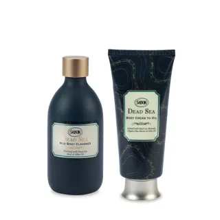 【SABON】官方直營 死海黑礦泥二部曲(沐浴露290ml+身體乳霜200ml)