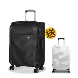 【eminent 萬國通路】28吋 S1130 輕量 靜音雙排輪 可擴充 行李箱 TSA海關鎖 商務箱 布箱 旅行箱(買1送1)