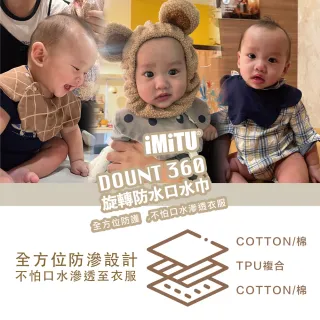 【imitu 米圖】單入組_品牌自訂 I DOUNT360防水可旋轉口水巾 圍兜 全方位防滲(商檢合格)