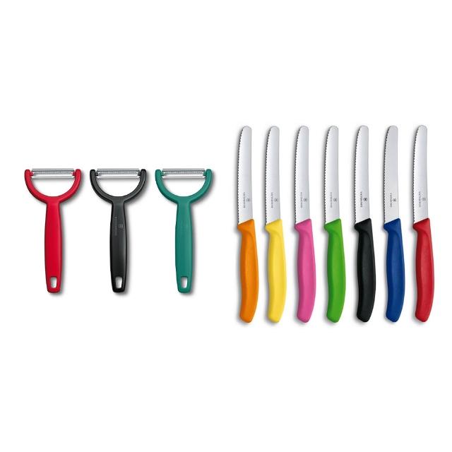 【VICTORINOX 瑞士維氏】蕃茄刀禮盒含透明刀套+削皮器 組合 任選二色