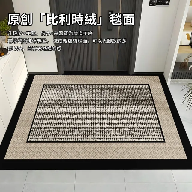 【LZQ】加厚防滑玄關地墊 50*80CM 耐磨刮沙地墊 吸水浴室地墊 地毯 腳踏墊 門墊