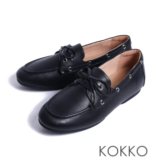 【KOKKO】超柔軟簡約百搭莫卡辛麂皮(黑色)