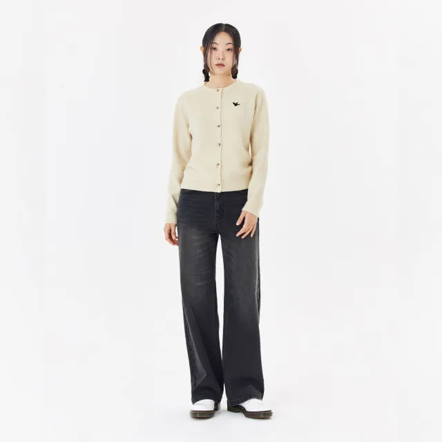 【Mark Gonzales】女裝 刺繡小天使圓領針織外套-米白色