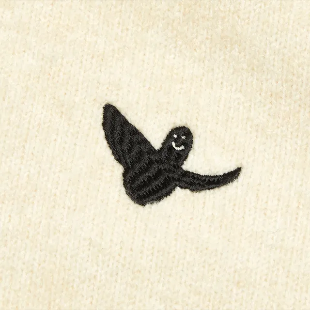 【Mark Gonzales】女裝 刺繡小天使圓領針織外套-米白色