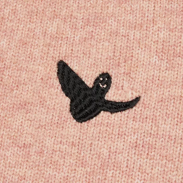 【Mark Gonzales】女裝 刺繡小天使圓領針織外套-粉紅色