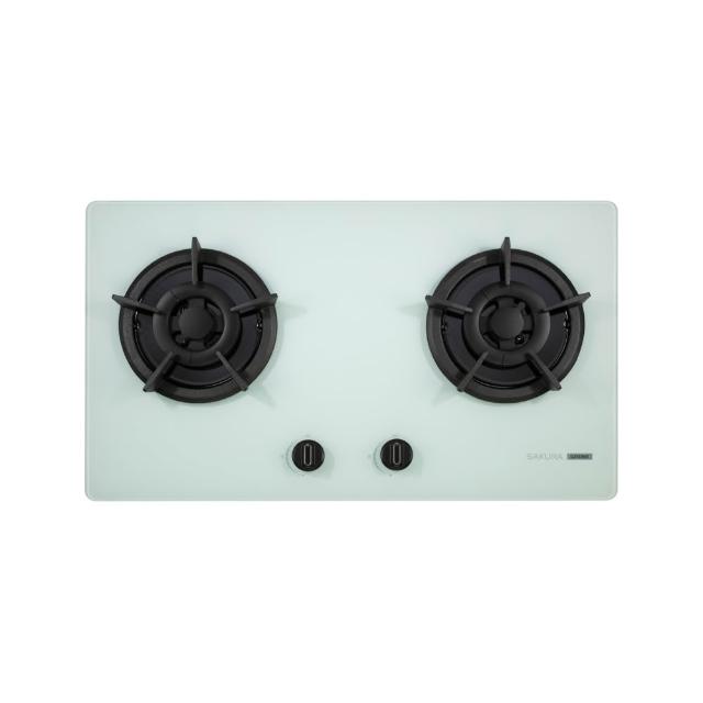 【SAKURA 櫻花】二口小面板易清檯面式瓦斯爐 白色玻璃(G-2522G NG1/LPG  含基本安裝)