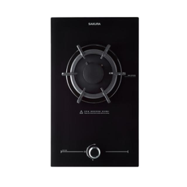 SAKURA櫻花牌 G-2112GBL 單口瓦斯爐,採用耐熱強化玻璃爐臺與LOTUS蓮花爐頭設計,壓電式自動點火方便操作,瓦斯消耗量8~9kW,能源效率優異。產地其他國家,保固1年,標準安裝,配件齊全,適合現代廚房使用,提供安全耐用烹飪體驗。 SAKURA櫻花牌 G-2112