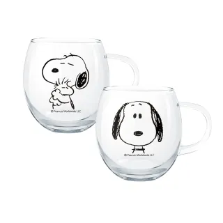 【康寧 Pyrex】買1送1 SNOOPY 黑白復刻耐熱玻璃杯(三款任選)
