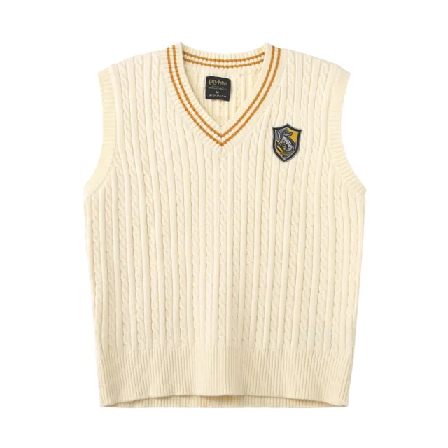 【GIORDANO 佐丹奴】女裝哈利波特授權V領毛衣背心 Harry Potter系列(03 奶白)