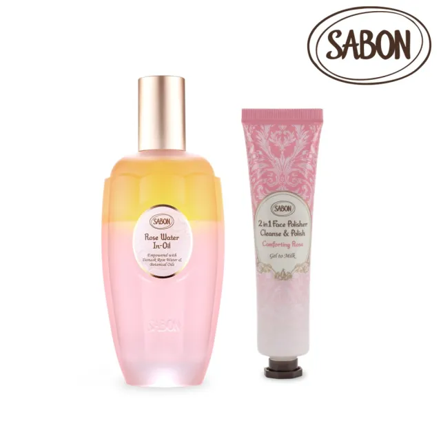 【SABON】官方直營 光燦美肌保養組(大馬士革玫瑰有機光燦活膚水150ml+珍萃玫瑰臉部磨砂膏60ml)