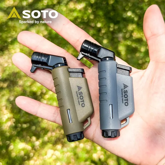【SOTO】L型填充式掌中點火器 ST-486限定系列(月球灰/土狼棕 露營填充式打火機)