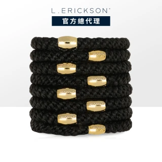 【L. ERICKSON 官方旗艦】粗版 彈力髮圈 8入 〈經典黑／金珠〉
