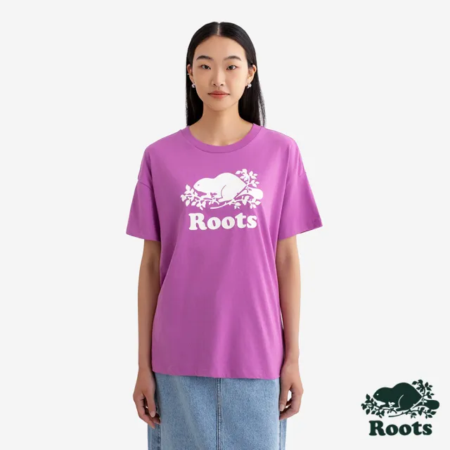 【Roots】Roots女裝- RELAXED COOPER 短袖上衣(淡莓紫)