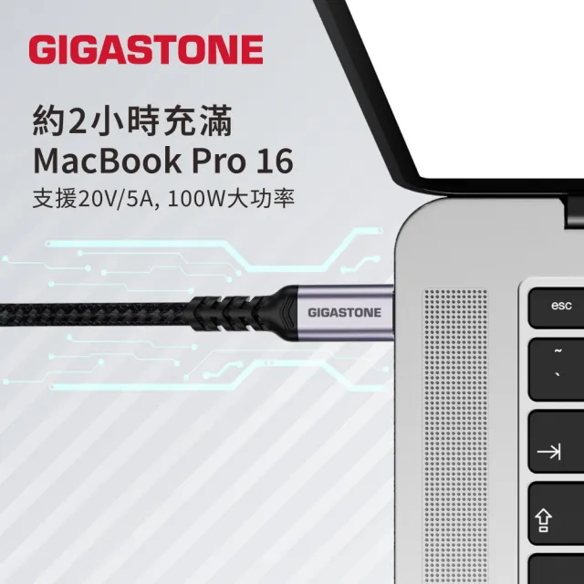 【Gigastone 立達國際】3入組 TypeC 100W 4K USB3.2 Gen2充電傳輸編織線 (iPhone17快充)