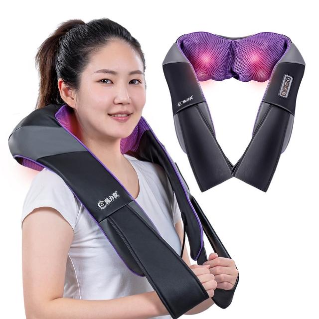 MOLIJIA魔力家 M634 肩頸按摩機,採用指壓式按摩技術,結合溫熱功能,舒緩頸部、肩部、手臂、背部、腹部、臀部、手掌、腰部、大腿、足底及小腿等多處痠痛。尺寸37x59x16cm,輕巧1.3kg,插電式設計支援100-220V,18W低耗能,中國製造,1年保固,BSMI認證R53615。星紫黑時尚外型,無遙控器操作簡單,是居家放鬆必備按摩器。 MOLIJIA魔力家 M634 肩頸按摩機 多功能指壓溫熱按摩器 適用頸肩背腰腿足底 星紫黑家用按摩神器