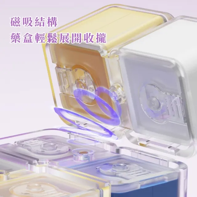 一周七天魔術方塊造型藥盒(8格 分裝盒 隨身藥盒 保健 旅行 7天 收納盒 藥品盒 密封盒 便攜)