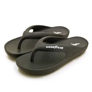 【GOODYEAR 固特異】男 防水Q彈輕量緩震夾腳拖鞋 夏威夷HAWAII系列(黑 52710)