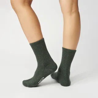 【FOOTER】素色極暖登山羊毛襪(W191-綠))保暖襪 除臭襪 羊毛厚襪