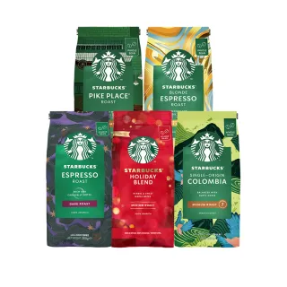 【STARBUCKS 星巴克】精選咖啡豆(派克市場/黃金烘焙/哥倫比亞/濃縮烘焙/節日綜合)
