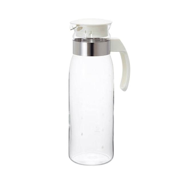 【HARIO】日本耐熱玻璃冷水壺-2入組-附把直立式-1.4L-白蓋-日本製(RPLN-14-OW*2)