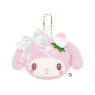 【小禮堂】Sanrio 三麗鷗 美樂蒂 絨毛玩偶隨身鏡 淡雪午茶時光(平輸品)