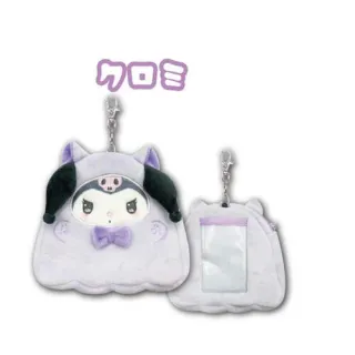 【小禮堂】雙11 Sanrio 三麗鷗 絨毛造型伸縮票卡套 貓咪幽靈款 Kitty 美樂蒂 帕恰狗 漢頓(平輸品