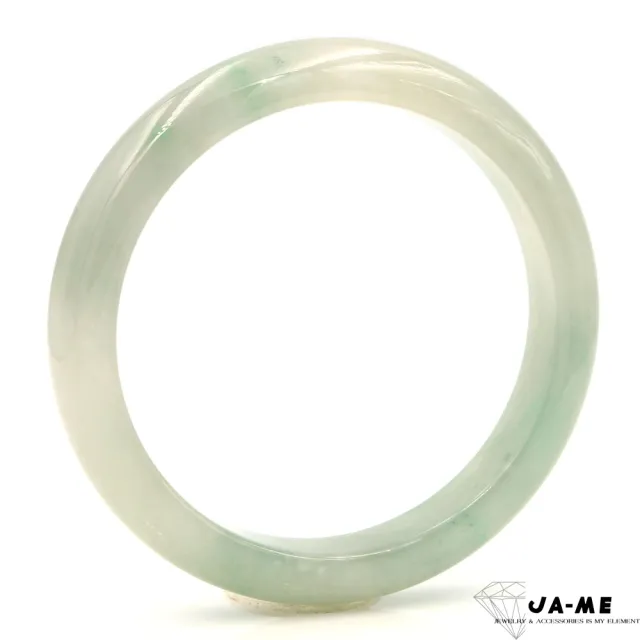 【JA-ME】天然A貨翡翠冰種黃翡飄花玉鐲#17.5-18