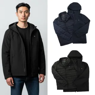 【TOMMY HILFIGER】三合一外套 兩件式 繡標 防風防潑水 出國外套 帽可拆 大尺碼 厚外套(1626)
