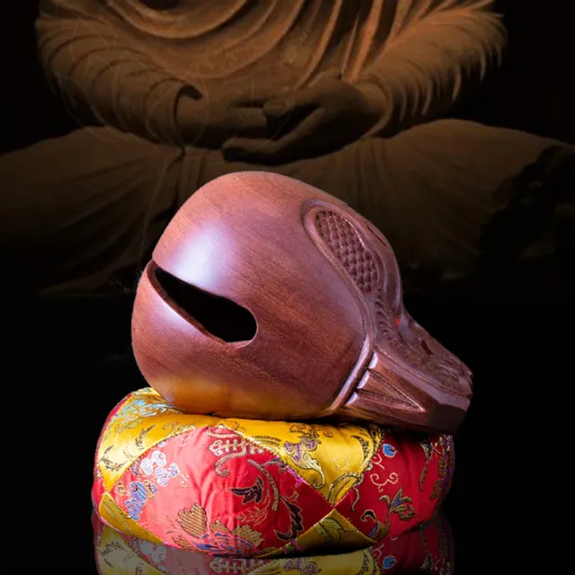 【超微米】檀木木魚 佛堂寺廟木魚 實木法器木魚 隨身解壓小木魚 打擊樂器(實木法器木魚 4寸)