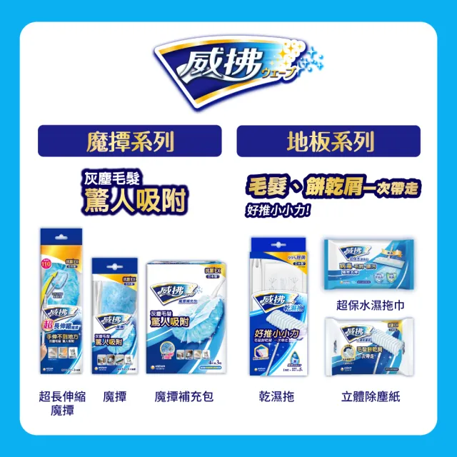 【威拂】威拂集塵清潔超值組(魔撢本體1把+1片+魔撢補充包4片x9包/箱)