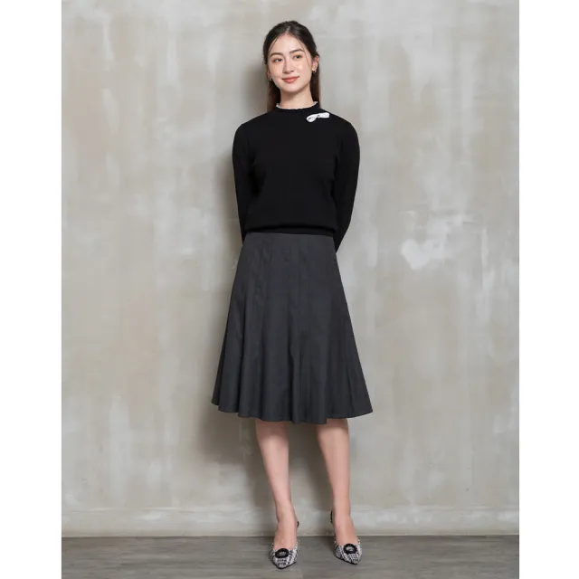 【perng yuh 芃諭名品】閱讀呢喃 細絨 切接 散襬裙(2025 AW Collection|4C秋冬新品上市)
