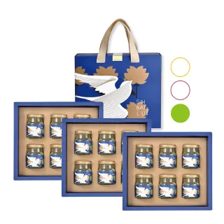 【新百祿燕窩】經典西洋蔘燕窩禮盒3盒(60克x6瓶/盒-固形物20克/瓶 西洋蔘+燕窩雙重滋補)