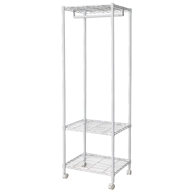 【dayneeds 日需百備】輕型 60x45x180cm 烤漆三層單桿衣櫥(附輪衣櫥/掛衣架/收納架/層架/鐵架)