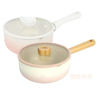 【LMG】雪櫻日式不沾雪平鍋附蓋22cm-IH爐可用鍋(不沾鍋 適用各種爐具)